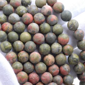 Matte Unakite Gemstone Green Red Round 4mm/6mm/8mm/10mm Loose Beads 15 Inch Full Strand (m4) Matte Unakite Gemstone Green Red Round 4mm/6mm/8mm/10mm Loose Beads 15 Inch Full Strand (m4)