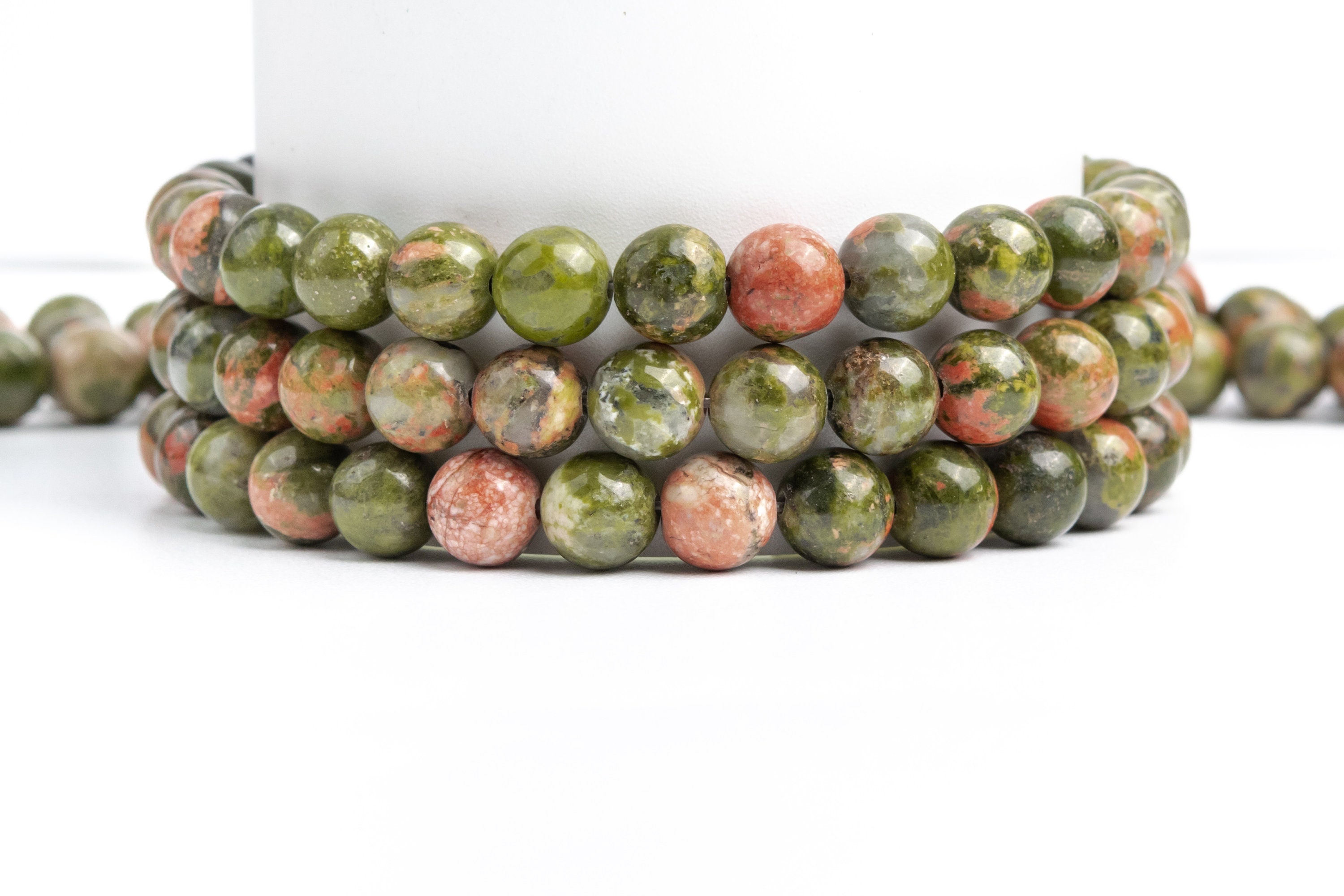Natural Lotus Pond Unakite Gemstone Grade Aaa Round 4mm 6mm 8-9mm 10mm 12mm Loose Beads
