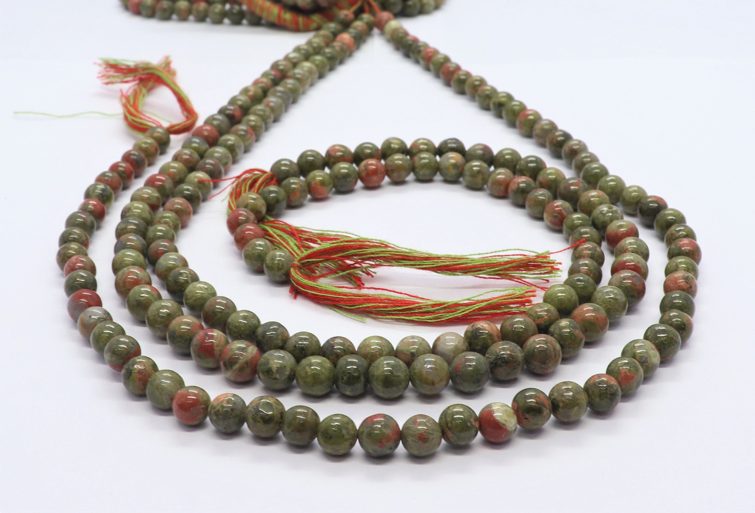 Natural Unakite Round Shape Beads, 13" Unikite Jasper Round Balls Beads, Unakite Smooth Round Beads, Unakite Green Gemstone Jewelry Making
