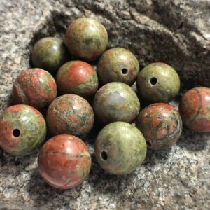 Sale Natural Green Red Unakite Beads, Gemstone Beads, Stone Spacers, Round Natural Beads, 4mm 6mm 8mm 10mm 12mm For Jewelry Making