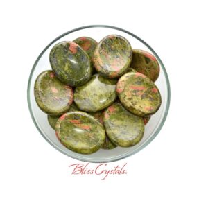1 Unakite Palm Stone Healing Crystal Thumb Stone #lv0180 1 Unakite Palm Stone Healing Crystal Thumb Stone #lv0180