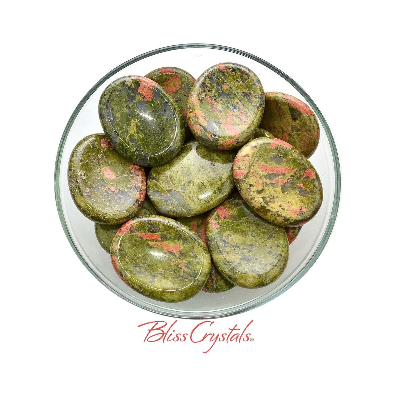 1 Unakite Palm Stone Healing Crystal And Stone Of Vision Scrying Thumb Stone #up04