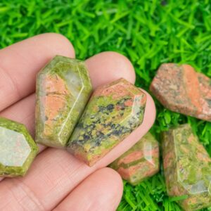 1 Pc Natural Unakite Carved Coffin- 19x30mm