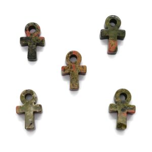 Unakite Anka Crystal - Mini Crystal Ankhs - Handmade Carving - Anka Totem - AN1012