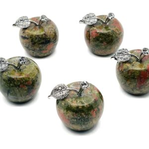 Unakite Apple Crystal - Crystal Carving - Home Living - Cute Gift - 30x25mm - AP1012