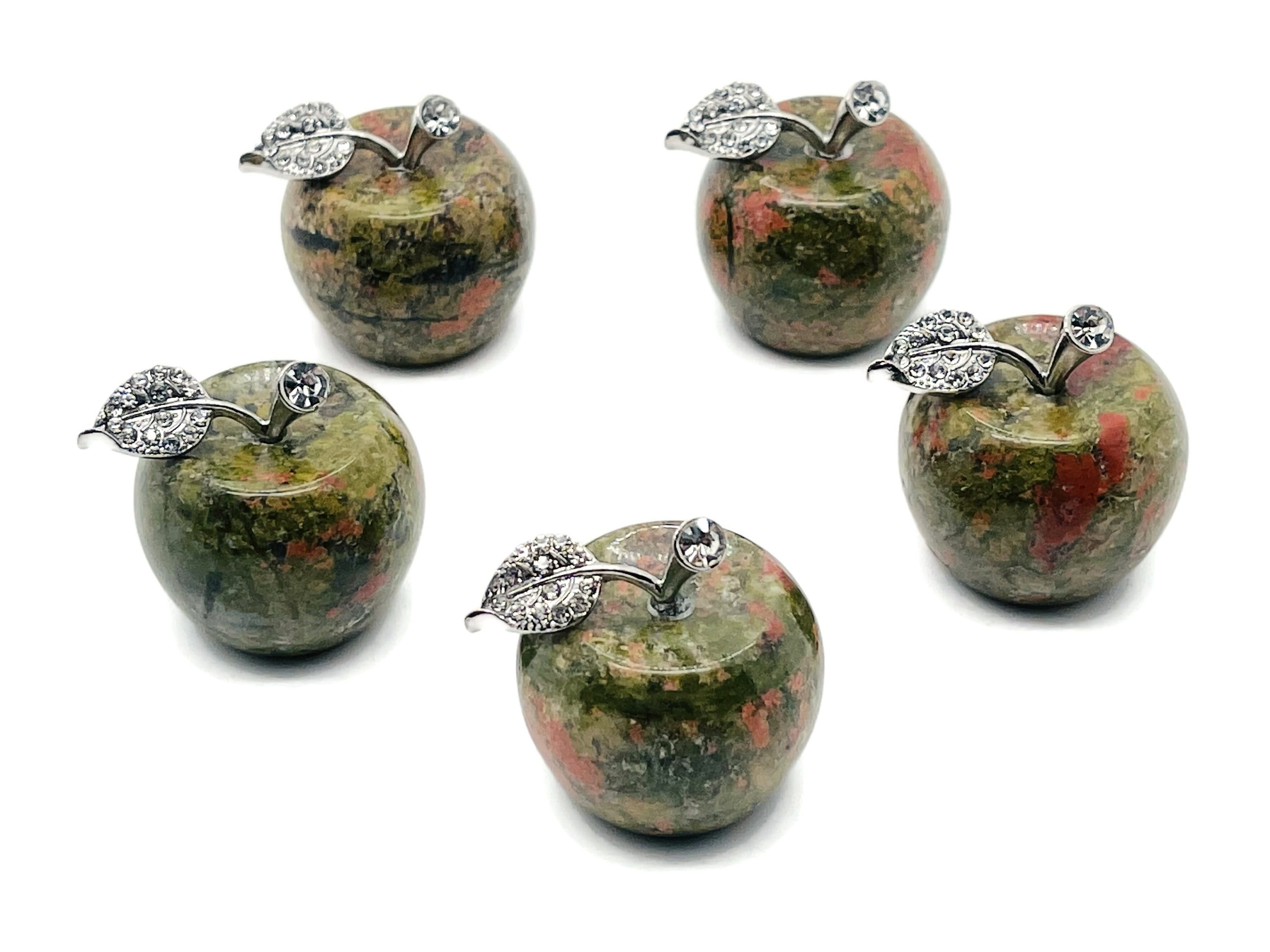Unakite Apple Crystal - Crystal Carving - Home Living - Cute Gift - 30x25mm - Ap1012 Unakite Apple Crystal - Crystal Carving - Home Living - Cute Gift - 30x25mm - Ap1012