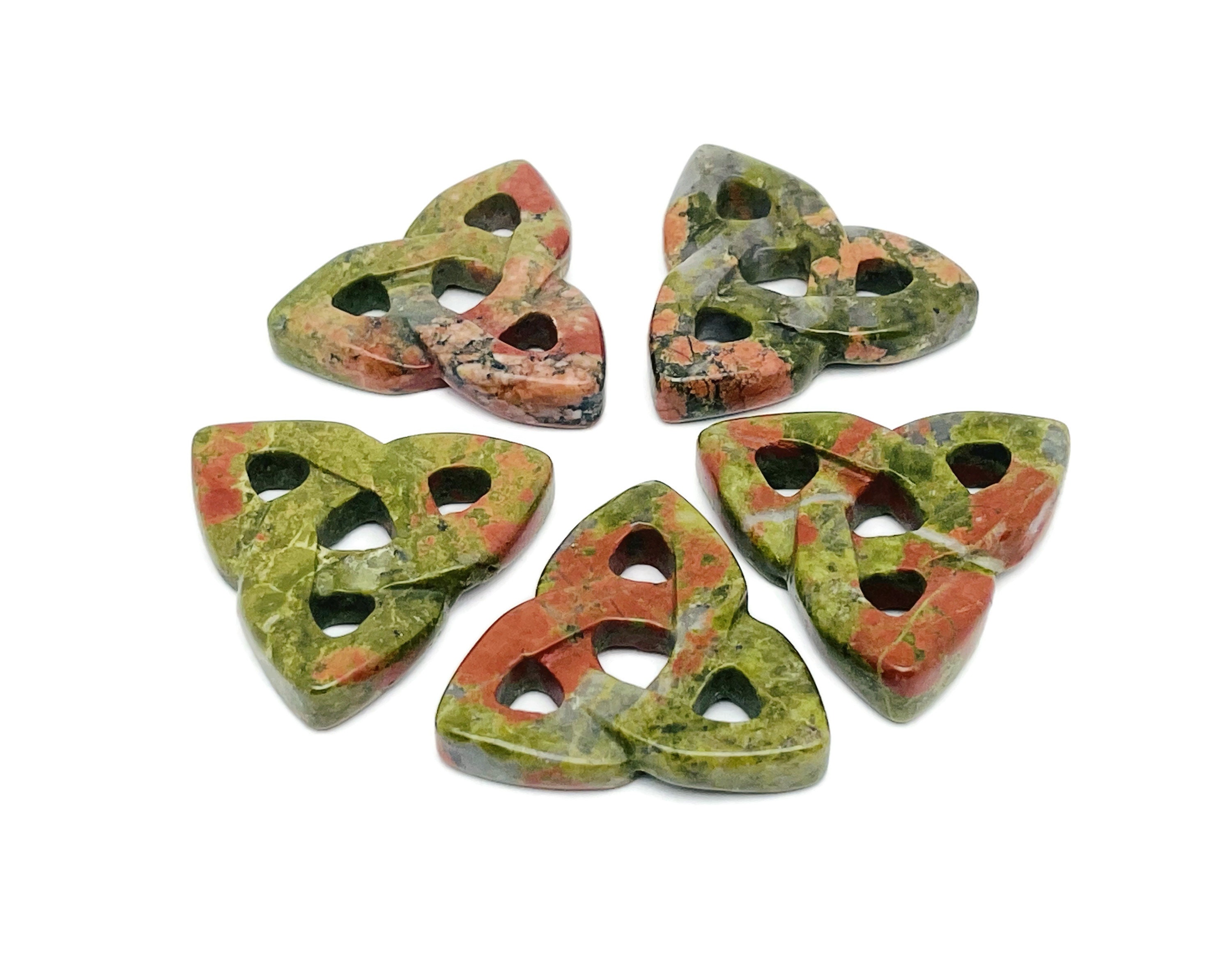 Unakite Celtic Knot Carved Stone - Trinity Crystals Gemstone - Making Jewelry - Healing Crystals - Ck1009 Unakite Celtic Knot Carved Stone - Trinity Crystals Gemstone - Making Jewelry - Healing Crystals - Ck1009