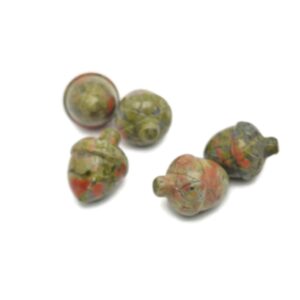Unakite Crystal Acorn Carved - Reiki Healing - Home Crystal Decoration - Crystal Ornament - Crystal healing - 26mm - AC1013