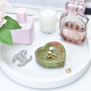 Unakite Crystal Bowl: Gemstone Jewelry Holder, Catch-all Tray