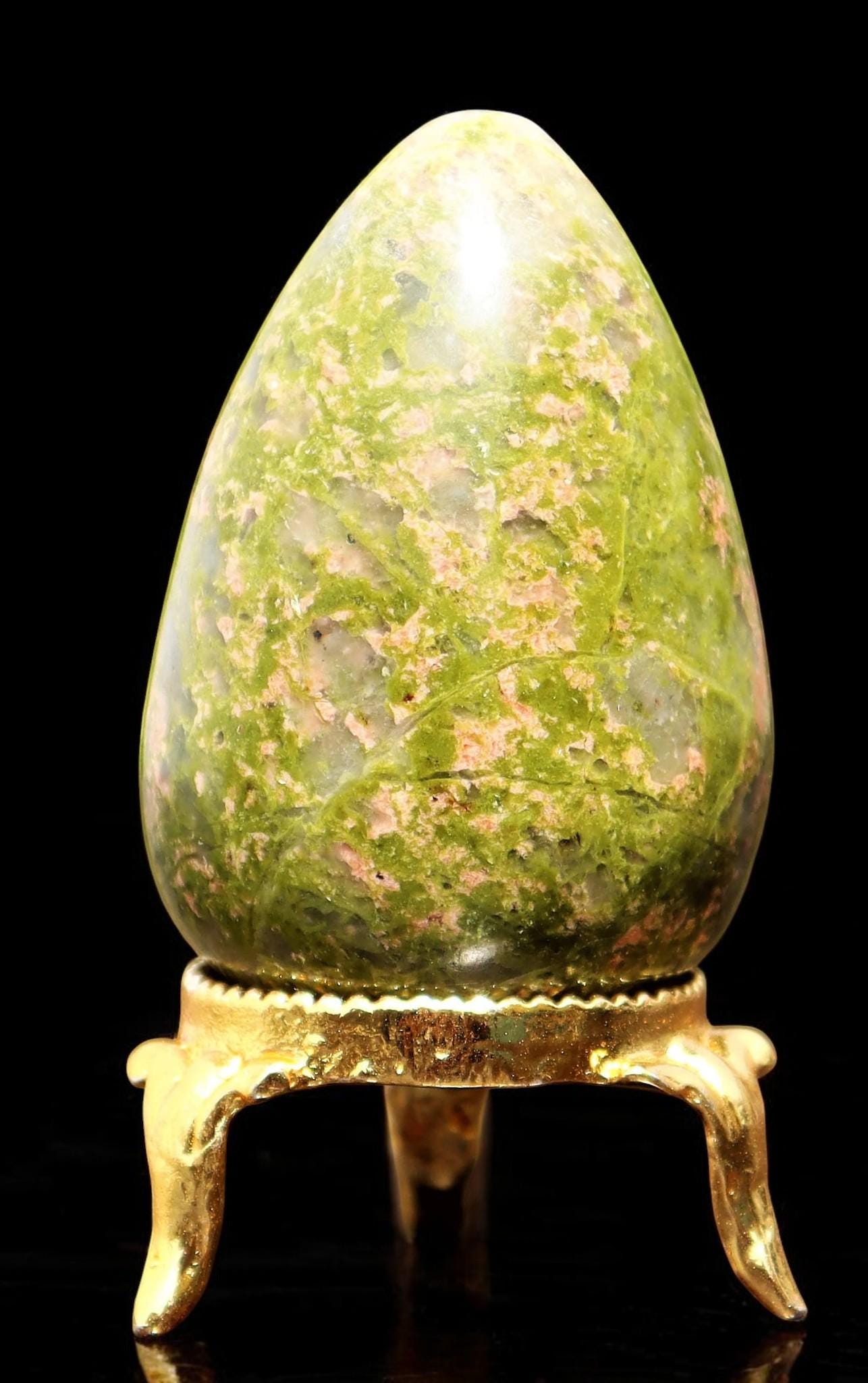 Unakite Crystal Egg: Chakra Balancing Meditation Stone, 50mm