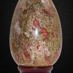 Unakite Crystal Egg – Hand Polished Green Pink Gemstone Decor (130mm)