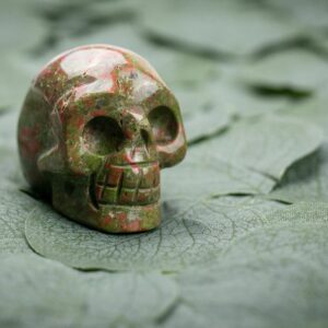 Unakite Crystal Skull For Crystal Grid Or Skull