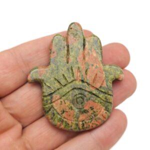 Unakite Evil Eye Hand Gemstone Carving - Pocket Crystal - Crystals Chakra - Meditation Crystal - Energy Gift for her - EL1001