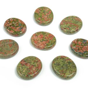 Unakite Flat Disk - Slab Natural Stone – Flat Stone - Worry Stone - Healing Crystals – 30x25x7 - FL1050