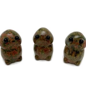 Unakite Frog Monster Crystal Carving – Handcrafted Gemstone Creature Statue - GO1008