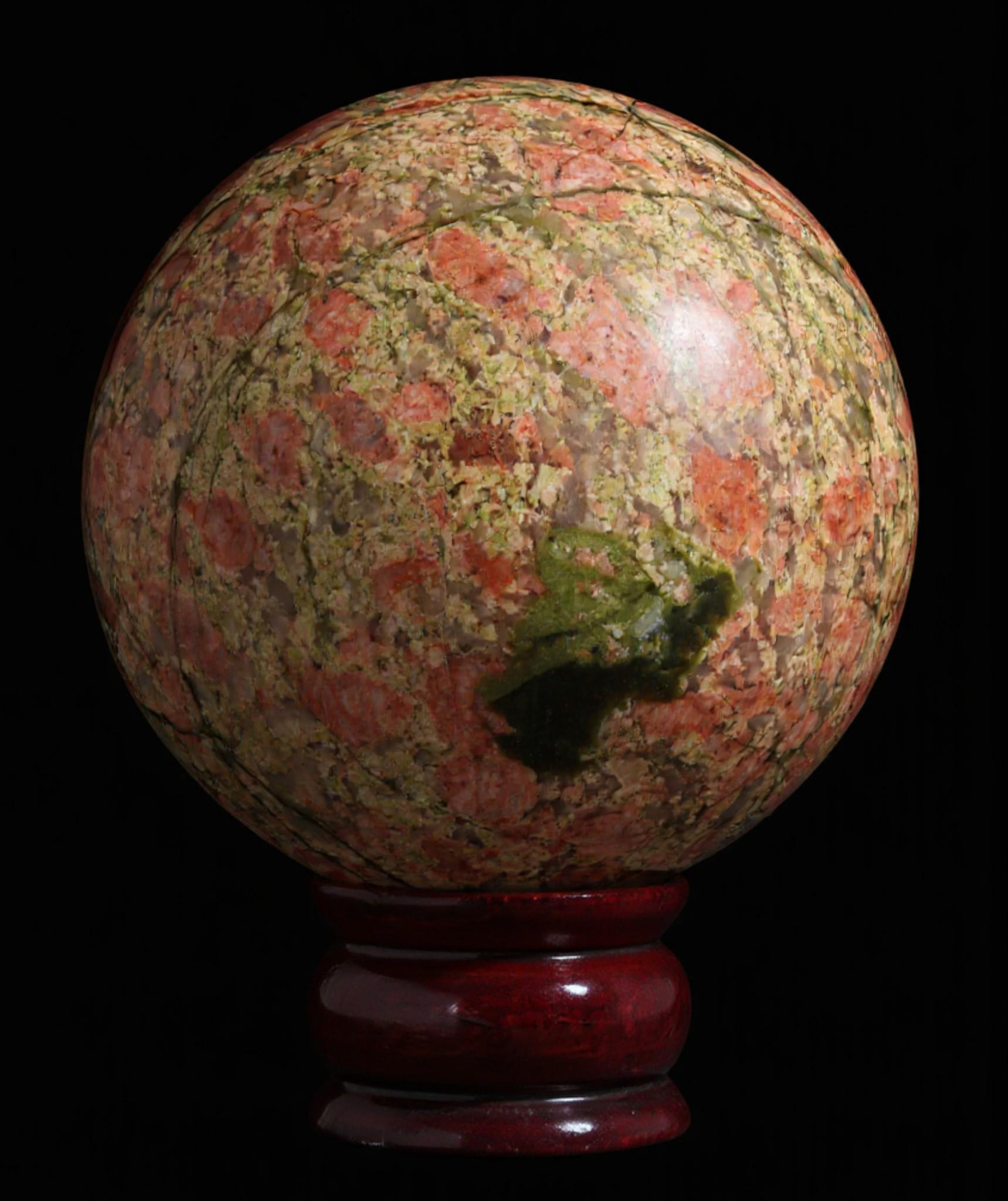 Green Unakite Crystal Ball: Chakra Balancing Meditation Sphere