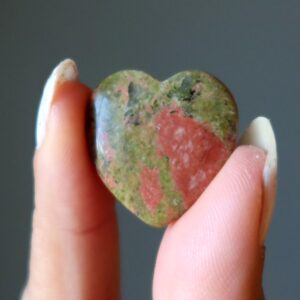Unakite Heart All Roads Lead To Love Pink Green Healing Stone