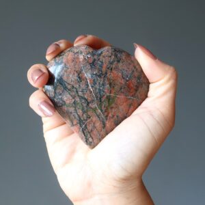 Unakite Heart All Roads Lead To Love Pink Green Healing Stone