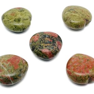 Unakite Heart Gemstone - Crystal Heart - Natural Unakite Stone - Carved Gemstone Heart – 4cm - HE1250