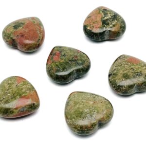 Unakite Heart Gemstone - Crystal Unakite - Natural Unakite Stone - Carved Gemstone Heart – 2.5cm - HE1144