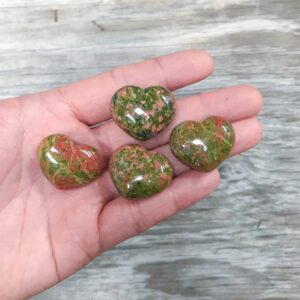 Unakite Heart Shaped Stone Healing Stones