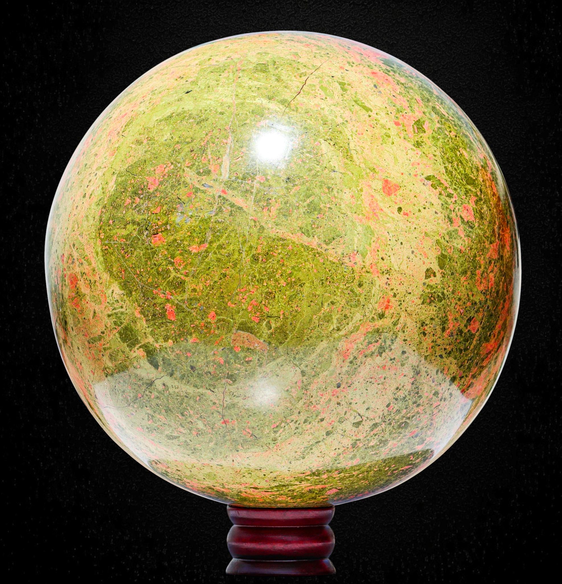 Huge Unakite Sphere 235mm Giant Green Red Crystal Ball 22kg Chakra Healing Energy Stone