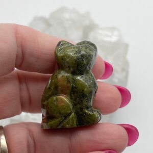 Unakite Jasper Carved Cat-1 1 / 2"