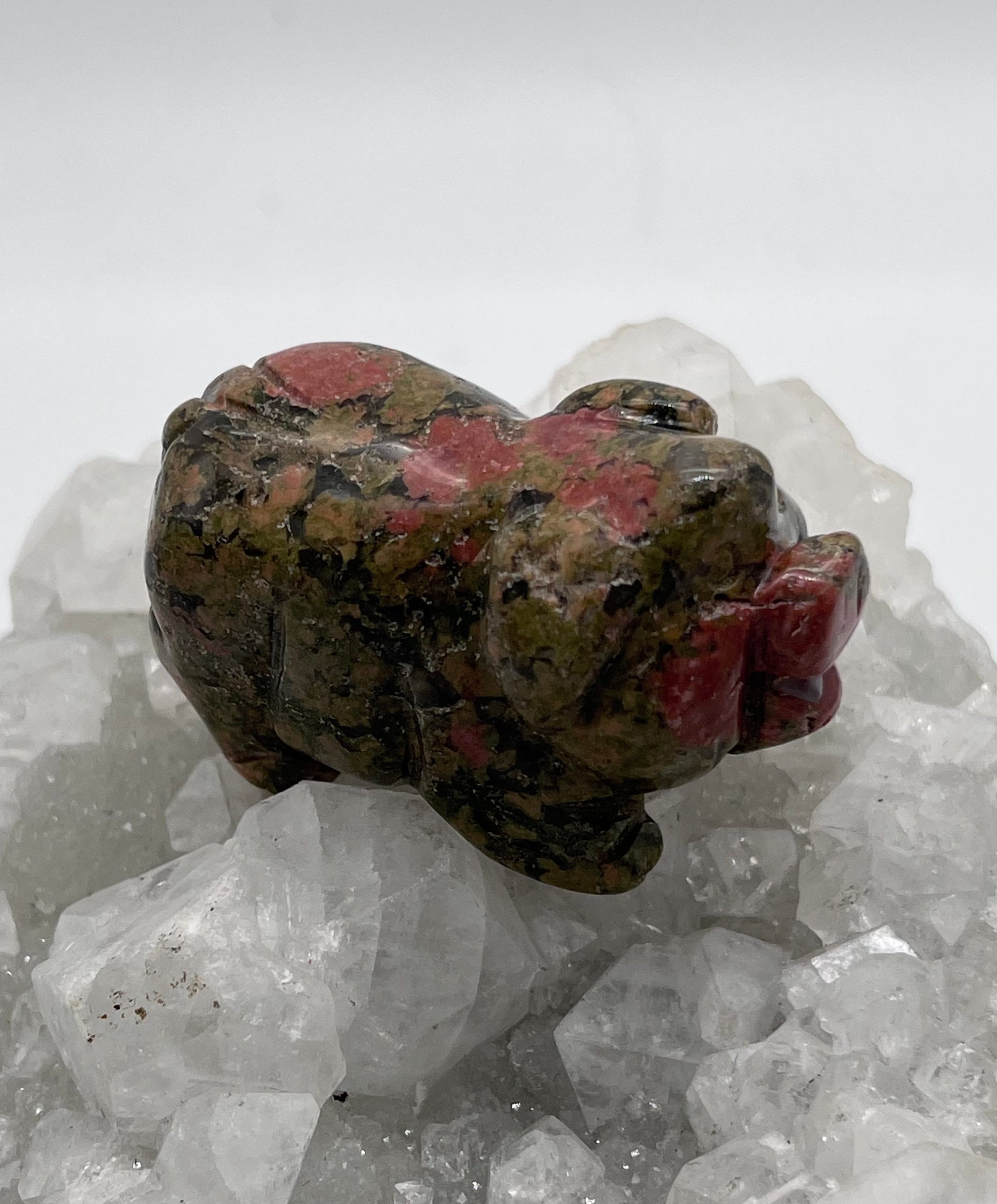 Unakite Jasper Carved Pig-2"
