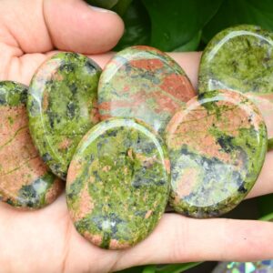 Natural Unakite Worry Stone,healing Worry Stone,chakra Worry Stone,size 35x45mm