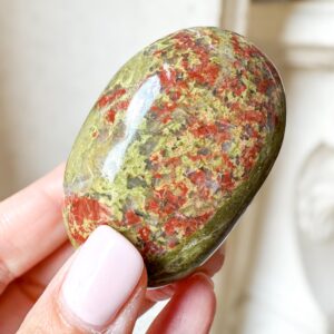 Unakite Palm Stone For Healing & Balance | Heart Chakra Crystal | Reiki, Meditation, Crystal Gift