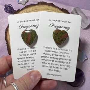 Unakite Pocket Heart Crystal Gift for Pregnancy & Motherhood