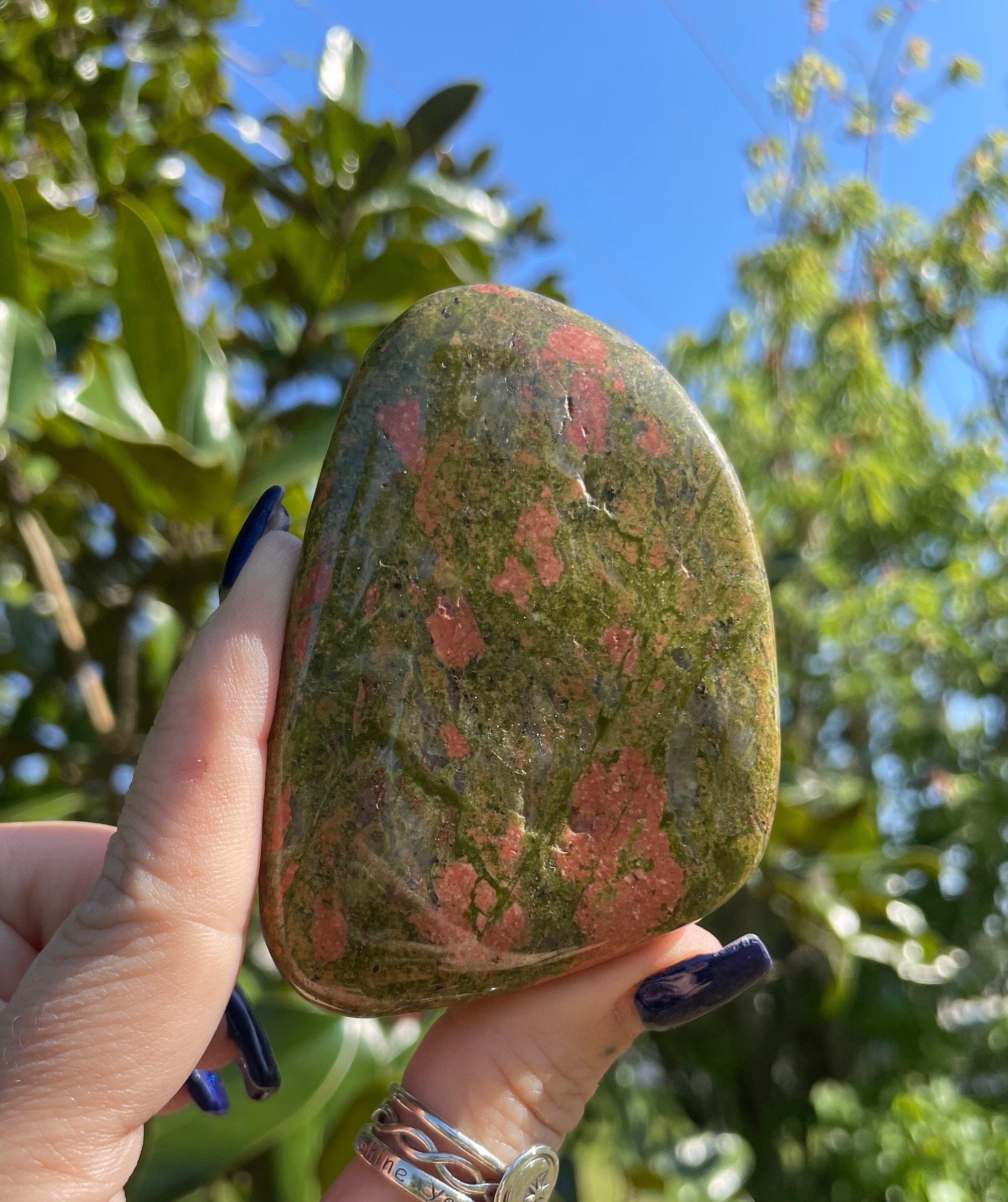 Unakite Power Stone, Unakite Palm Stone