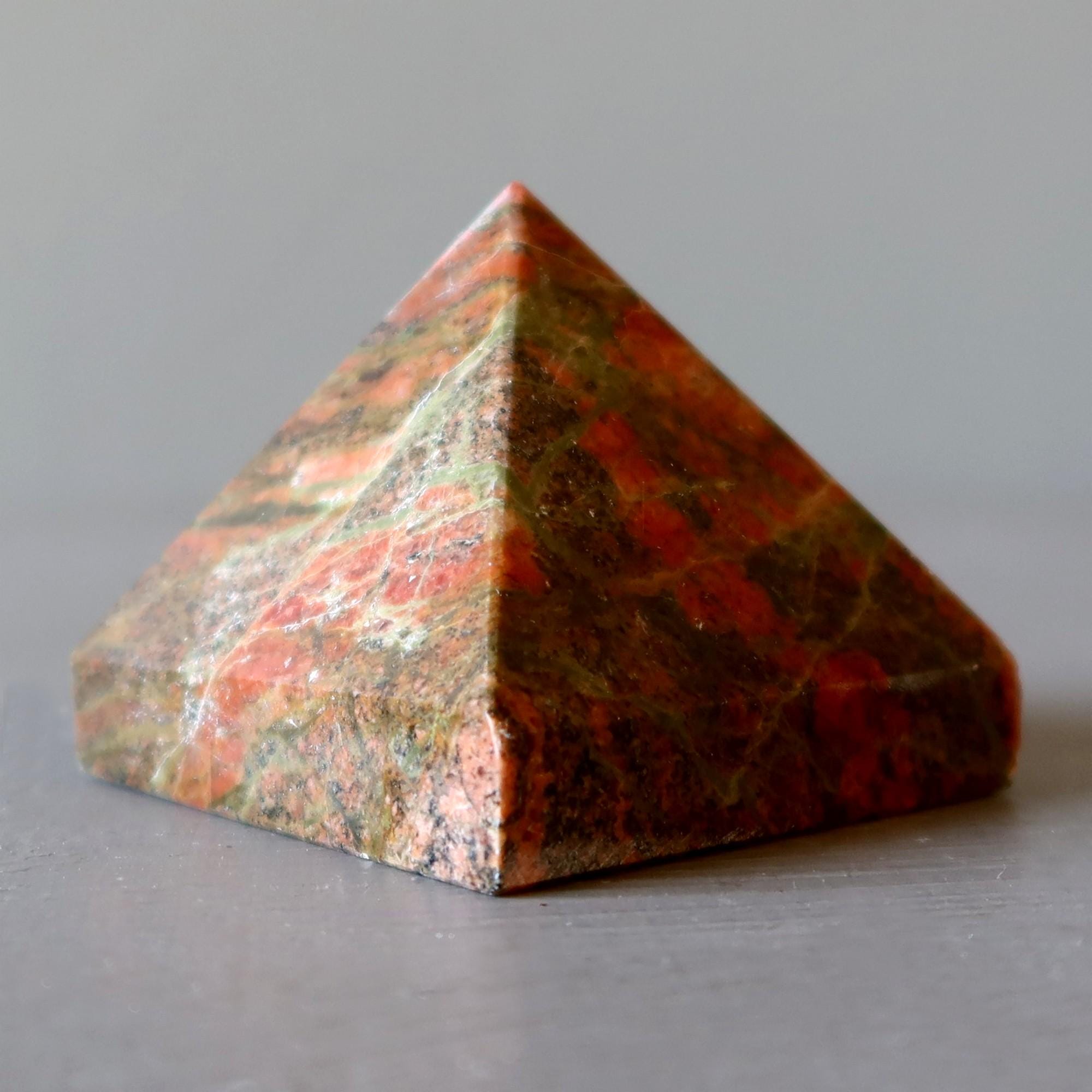 Unakite Pyramid Creator Crystal Pink Green Natural Stone