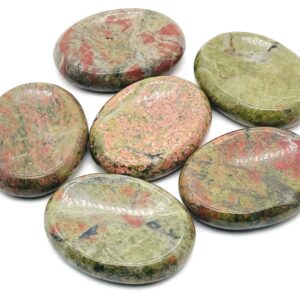 Unakite Worry Stone – Crystal Worry Stone – Pocket Stone – Healing Crystal - 4.5x3.5cm - WO1049