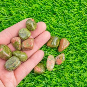 1 pc Natural Unakite Jasper Medium Tumbled Stone- .5 inch-1.25 inch 1 pc Natural Unakite Jasper Medium Tumbled Stone- .5 inch-1.25 inch