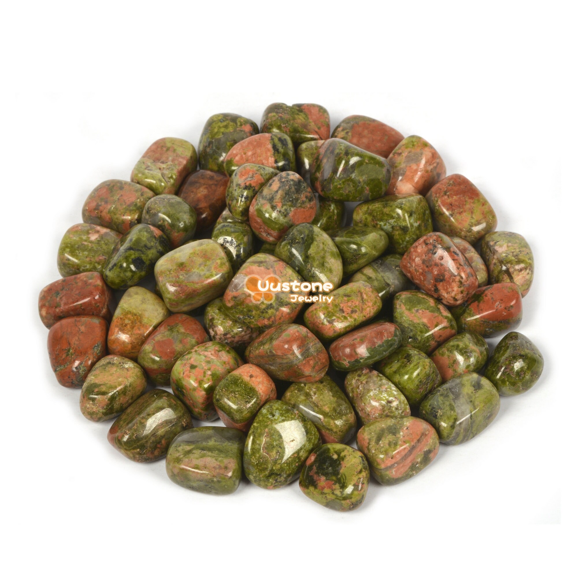 100 Grams Unakite Tumbled Polished Natural Crystal Healing Pocket Stones Rock Collection