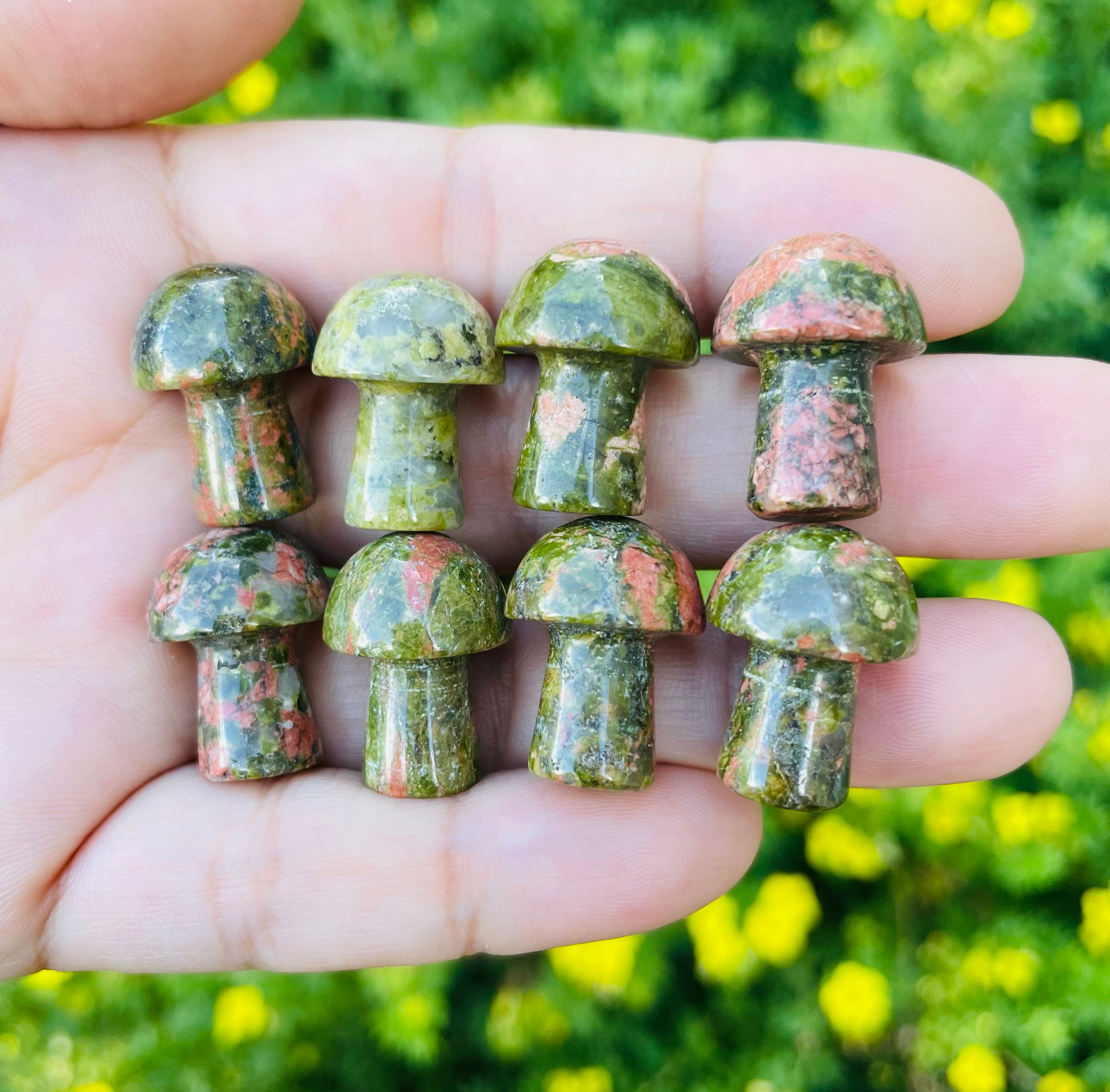 Unakite Mushroom: Tumbled Polished Crystal Stone (10-20 Mm) Unakite Mushroom: Tumbled Polished Crystal Stone (10-20 Mm)