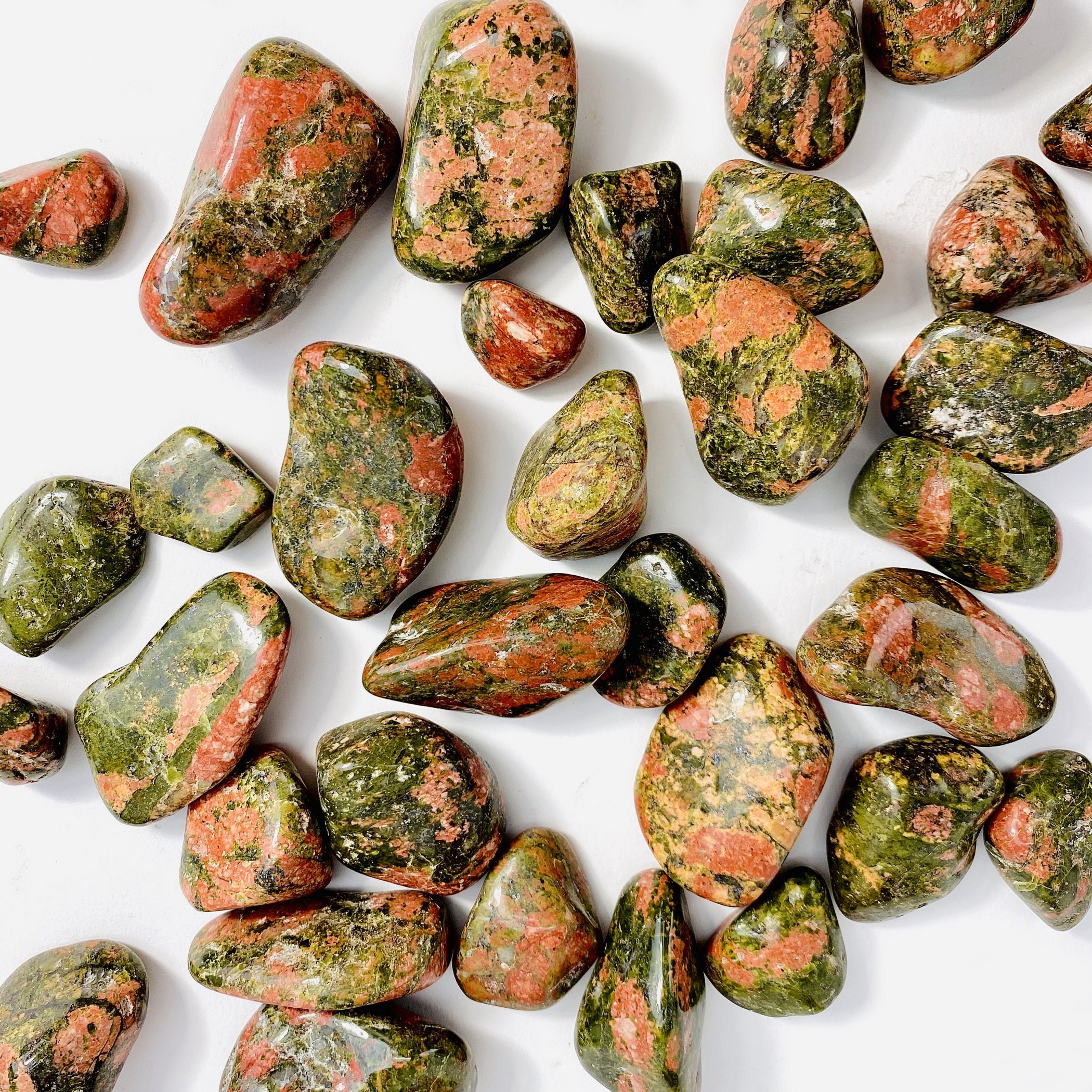 Unakite Tumbled Stones - Choose 1,3,5 Stones (ts-40)