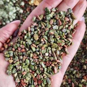 Tiny Tumbled Unakite Crystal Chips, 4-8 Mm Bulk Lots Of Small Undrilled Crystals For Jewelry, Decor, Or Crystal Grids Tiny Tumbled Unakite Crystal Chips, 4-8 Mm Bulk Lots Of Small Undrilled Crystals For Jewelry, Decor, Or Crystal Grids