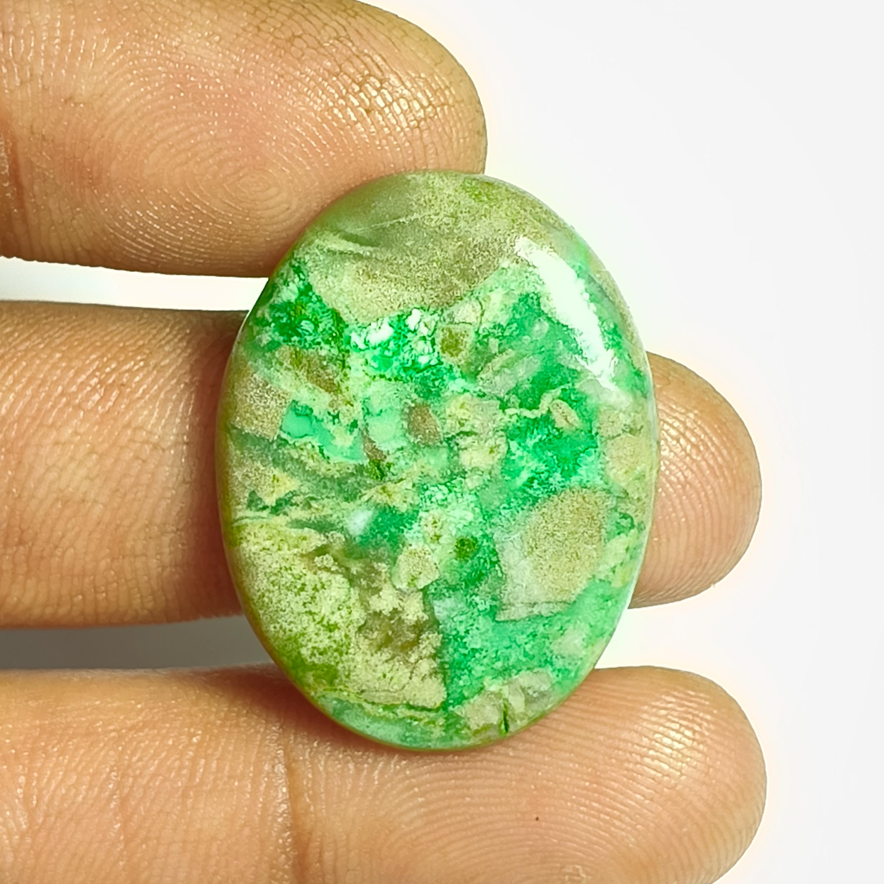Natural Variscite Gemstone Cabochon: 30x22mm Loose Stone