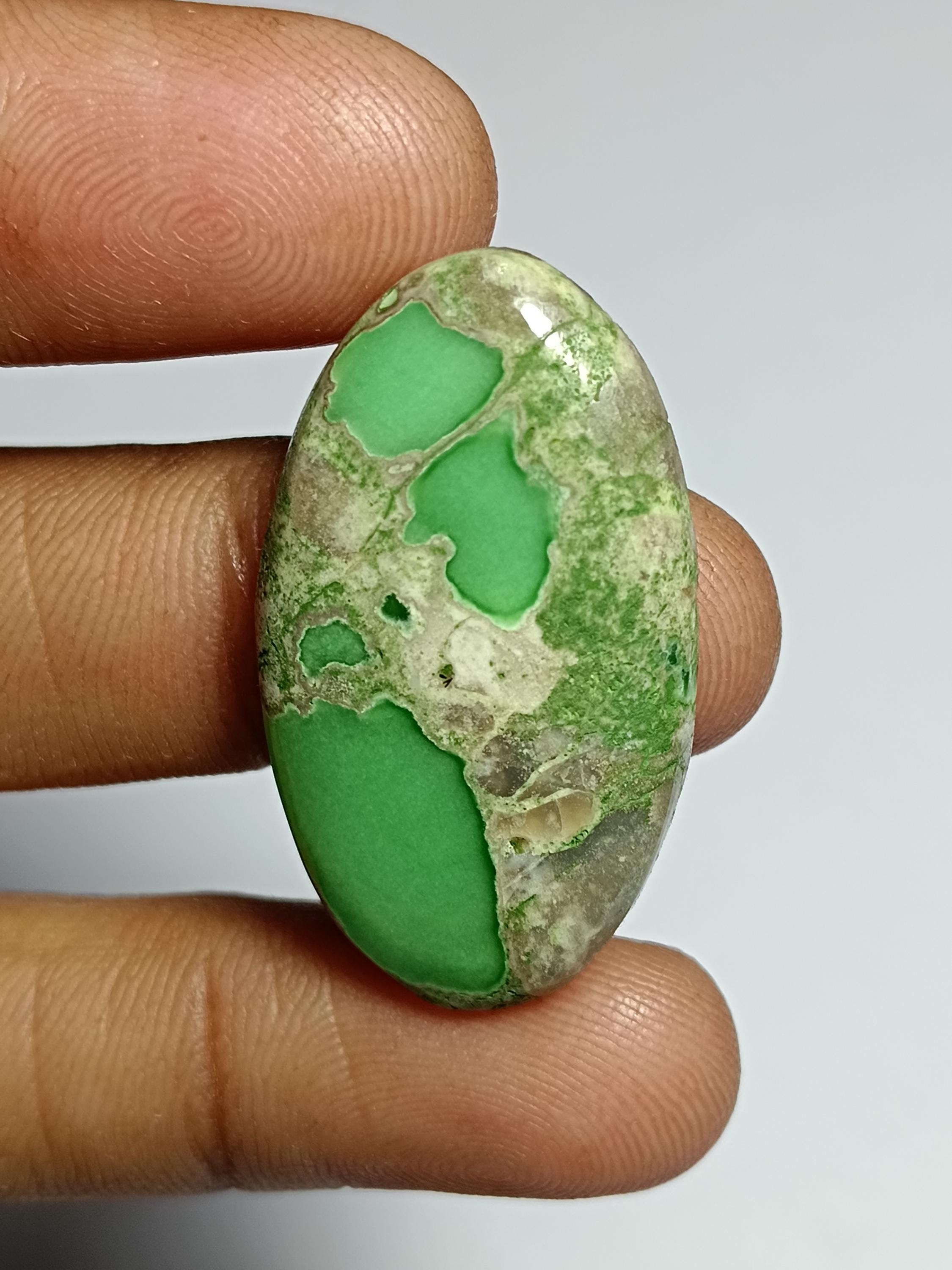 Natural Variscite Gemstone Cabochon: 33x19mm Loose Stone Natural Variscite Gemstone Cabochon: 33x19mm Loose Stone