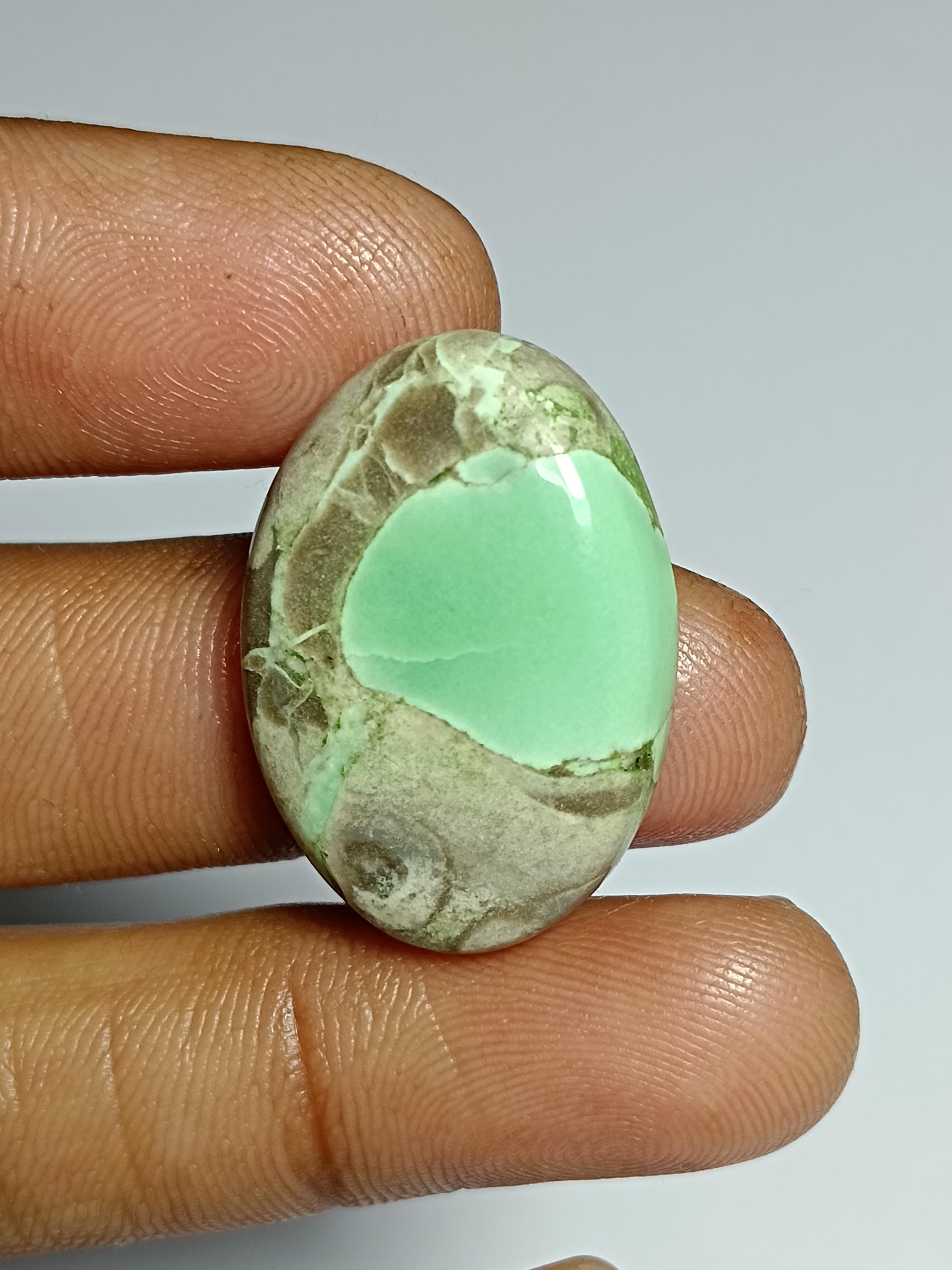 Natural Variscite Gemstone Cabochon: Semi Precious Loose Stone (27x19 Mm, 24cts)