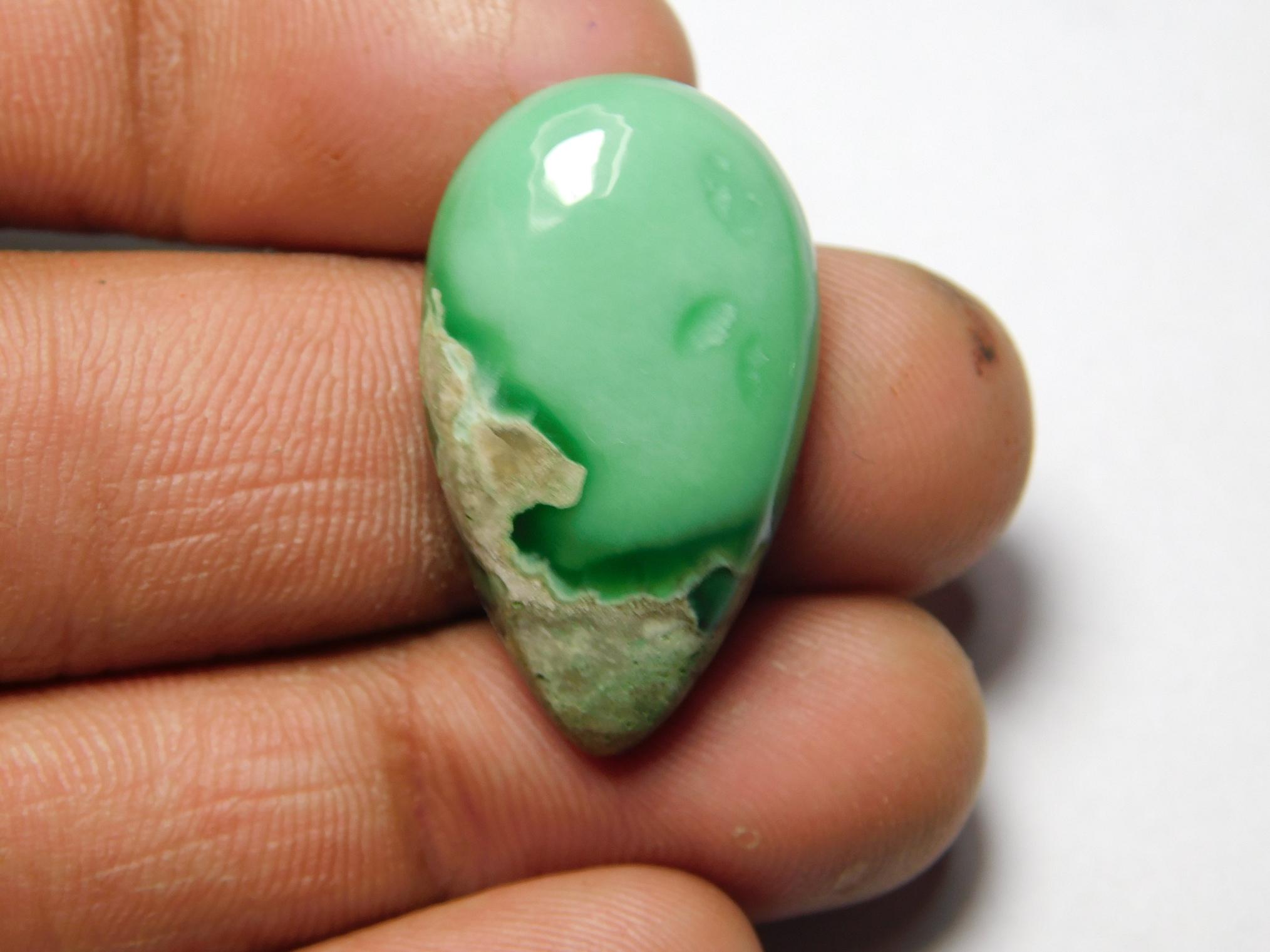Natural Variscite Gemstone Cabochon: Semi Precious Loose Stone (27x15 Mm, 19cts)