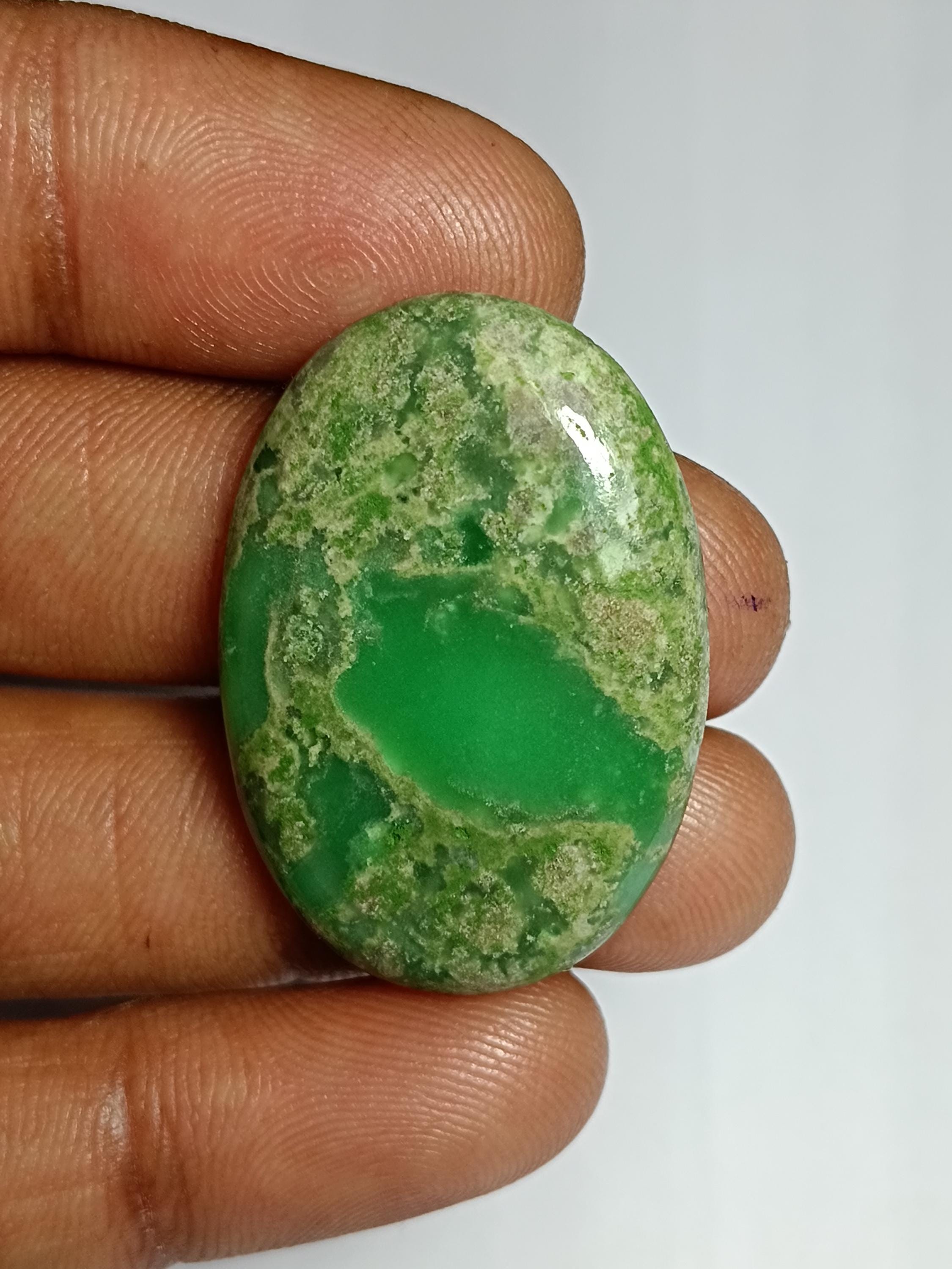 Natural Green Variscite Gemstone Cabochon, Semi Precious (33x23 Mm, 36cts)