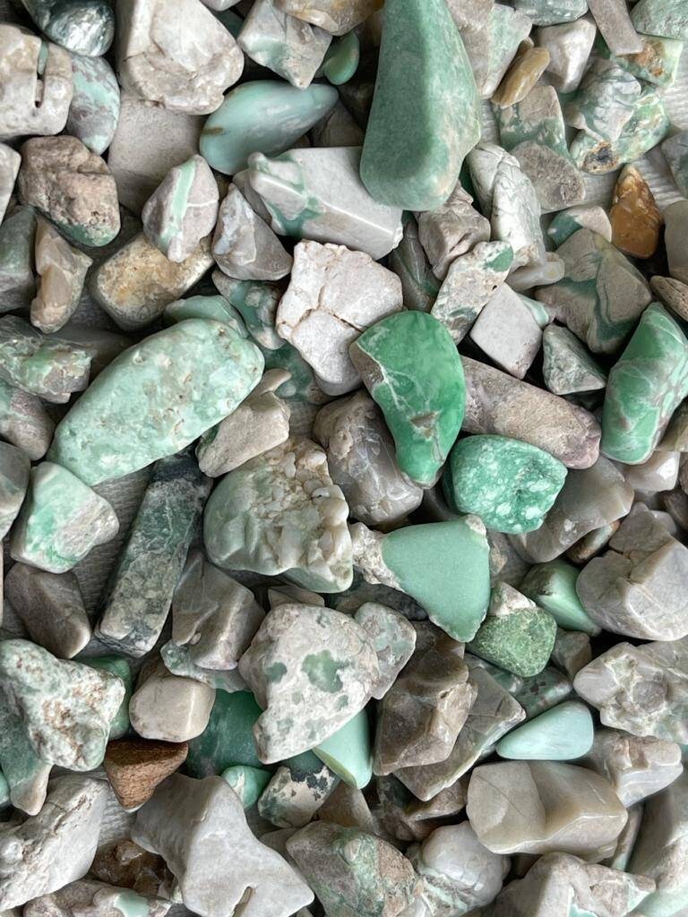 Variscite Inlay Chips: Tumbled Polished Gemstone Pieces (30 Grams)