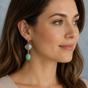 Handcrafted Sterling Silver And Variscite Earrings