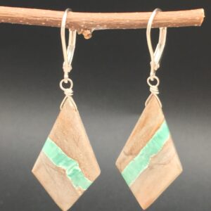 Handmade Sterling Silver Variscite Earrings, Michigan Gemstone