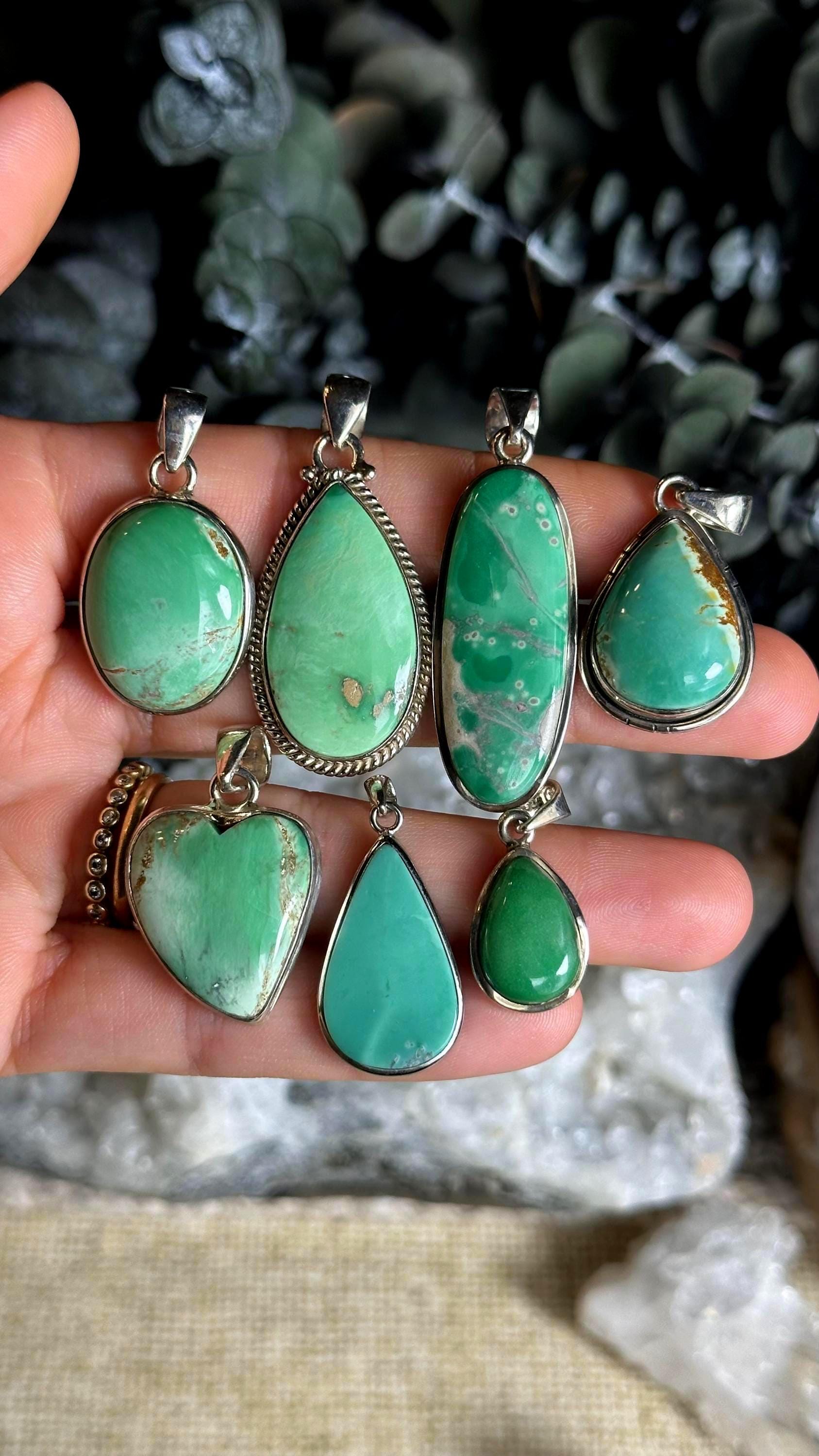 Variscite .925 Sterling Silver Necklace - Handmade Jewelry