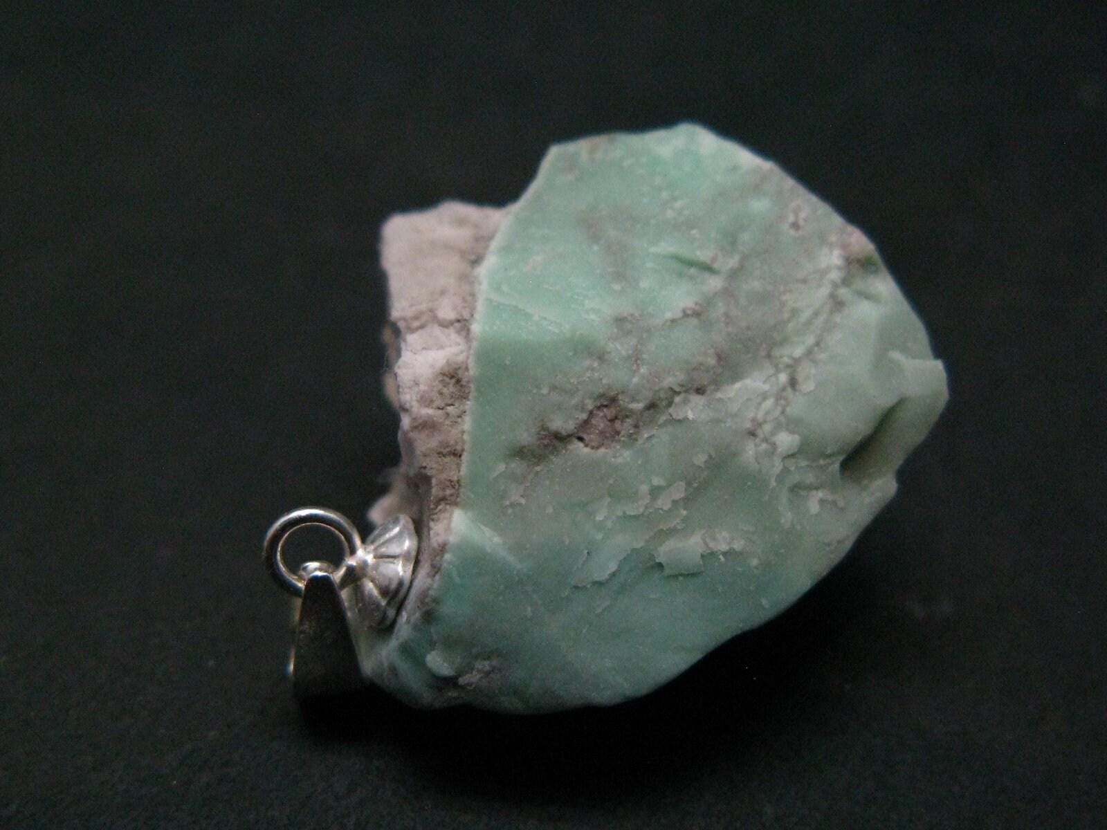 Rare Variscite Sterling Silver Pendant From Utah - 1.0" - 4.11 Grams