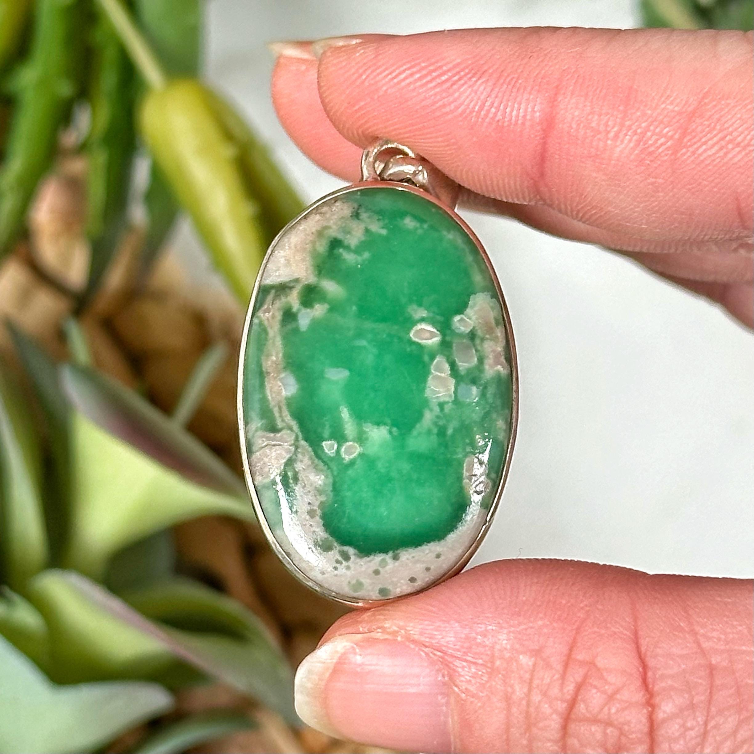Variscite Pendant | 8g | - #2 (polished Green Crystal Necklace, Stone Jewelry, Heart Chakra)